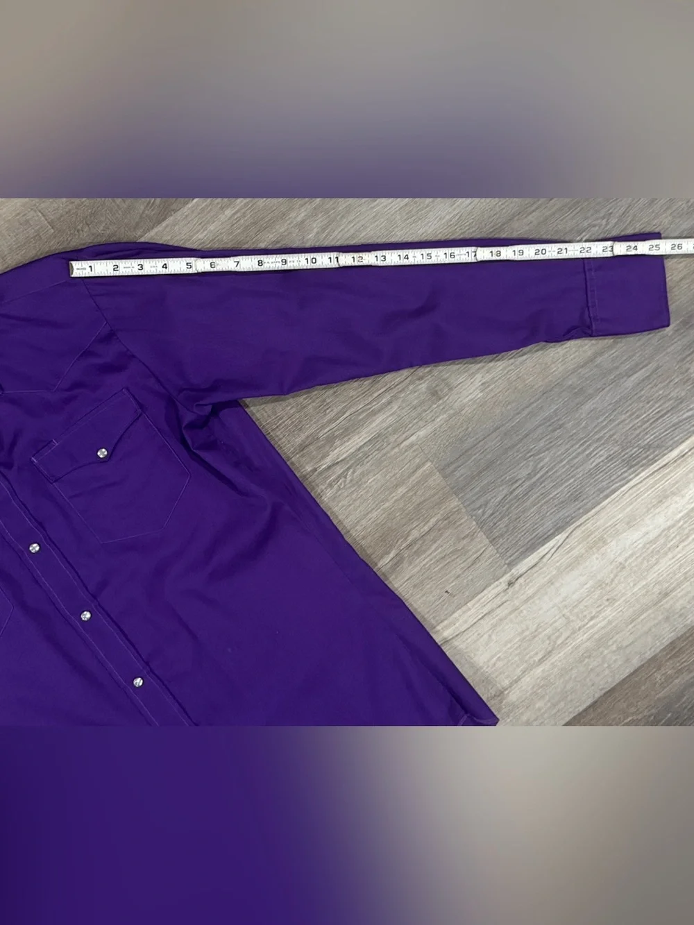 Men’s Vintage 80’s Mesquite Purple Western Pearl Snap Shirt - Made in the USA - Picture 5 of 9